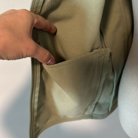 Sz L Woolrich fleece vest sage green full zip pockets - Picture 7 of 9